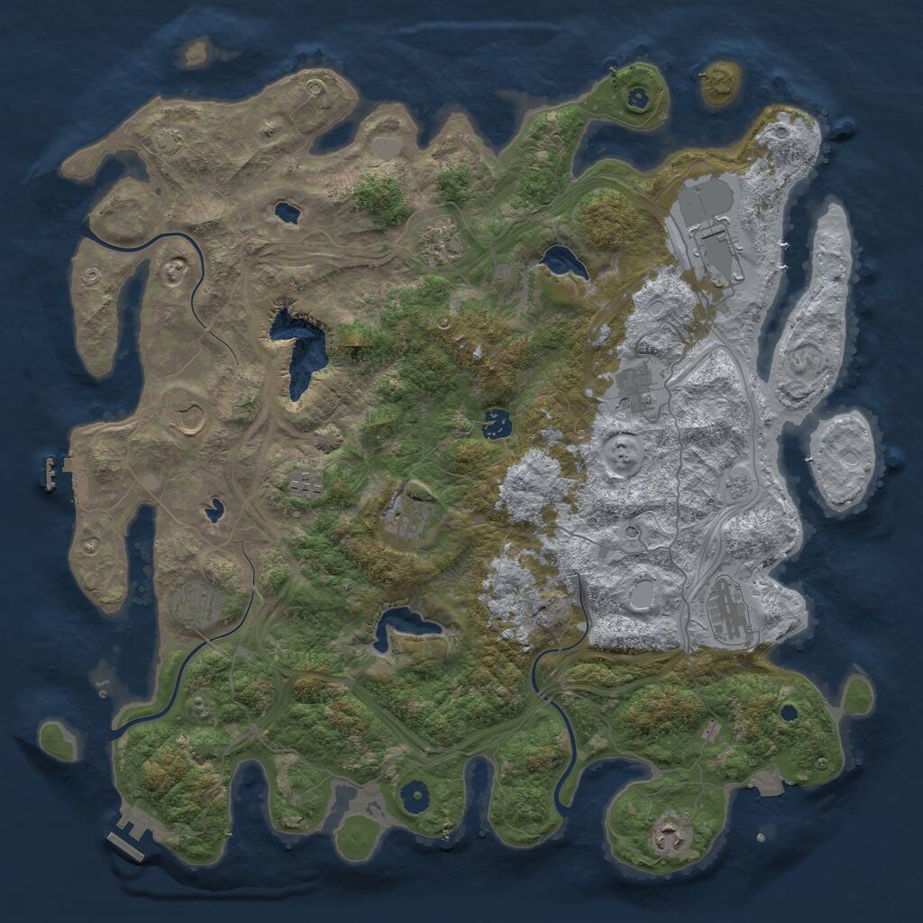 Rust Map: Procedural Map, Size: 4500, Seed: 9475835, 16 Monuments