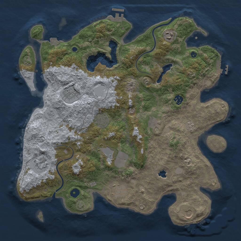 Rust Map: Procedural Map, Size: 4000, Seed: 547193, 16 Monuments