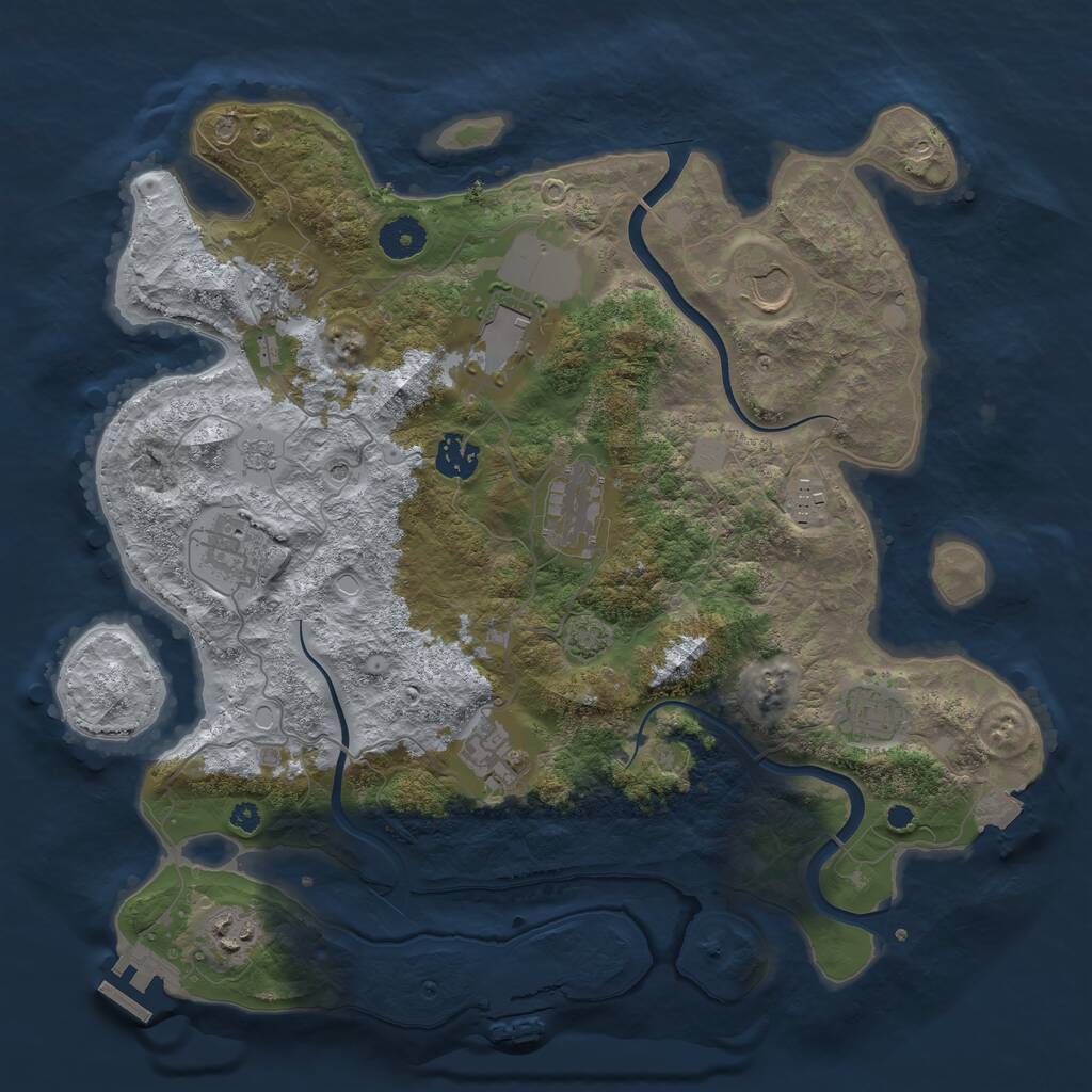 Rust Map: Procedural Map, Size: 3700, Seed: 140996777, 16 Monuments