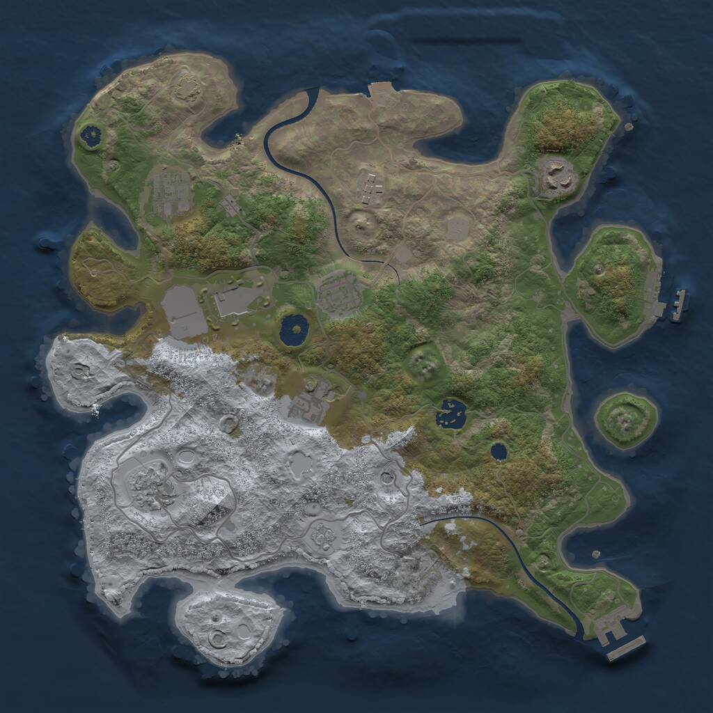 Rust Map: Procedural Map, Size: 3500, Seed: 1654315991, 14 Monuments