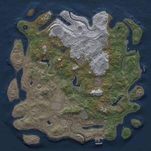 Thumbnail Rust Map: Procedural Map, Size: 4500, Seed: 220919520, 17 Monuments