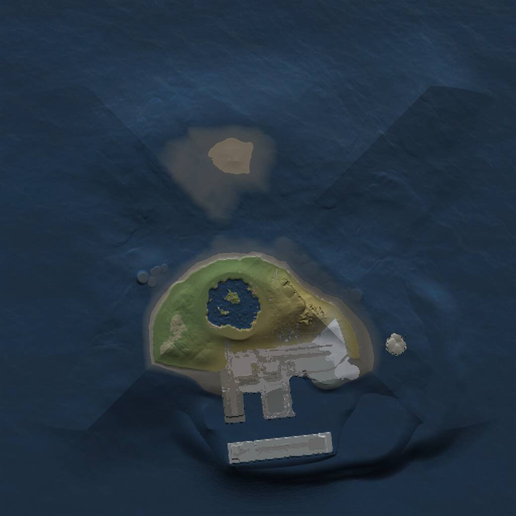 Rust Map: Procedural Map, Size: 1000, Seed: 1951414870, 2 Monuments