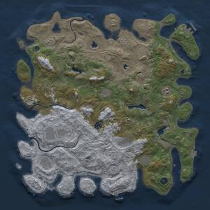Thumbnail Rust Map: Procedural Map, Size: 4500, Seed: 40425, 16 Monuments