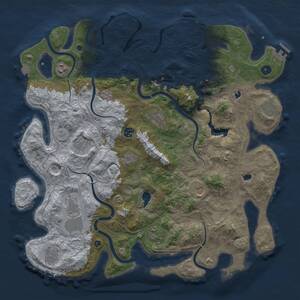 Thumbnail Rust Map: Procedural Map, Size: 4500, Seed: 1088010254, 17 Monuments