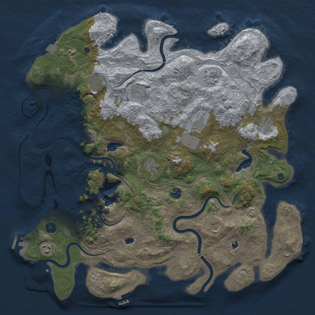 Rust Map: Procedural Map, Size: 4500, Seed: 19533, 16 Monuments