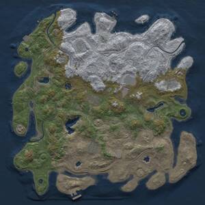 Thumbnail Rust Map: Procedural Map, Size: 4500, Seed: 19533, 15 Monuments