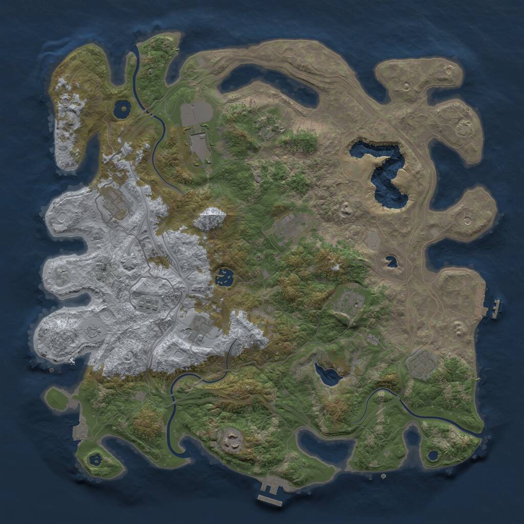 Rust Map: Procedural Map, Size: 4250, Seed: 759149707, 16 Monuments