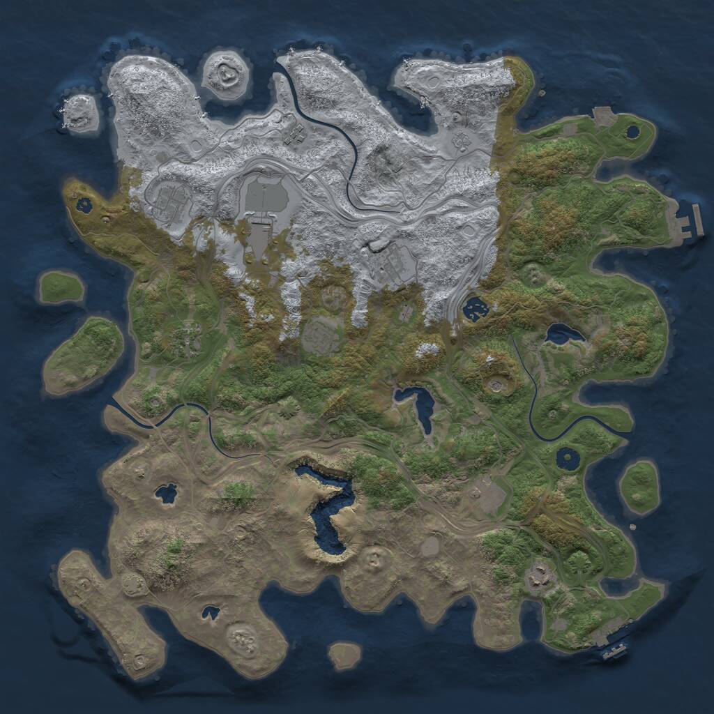 Rust Map: Procedural Map, Size: 4500, Seed: 1780231719, 15 Monuments