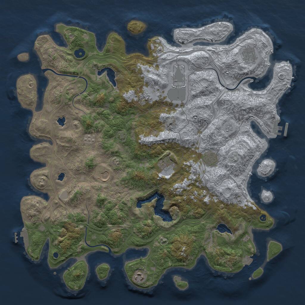 Rust Map: Procedural Map, Size: 4500, Seed: 210219930, 14 Monuments