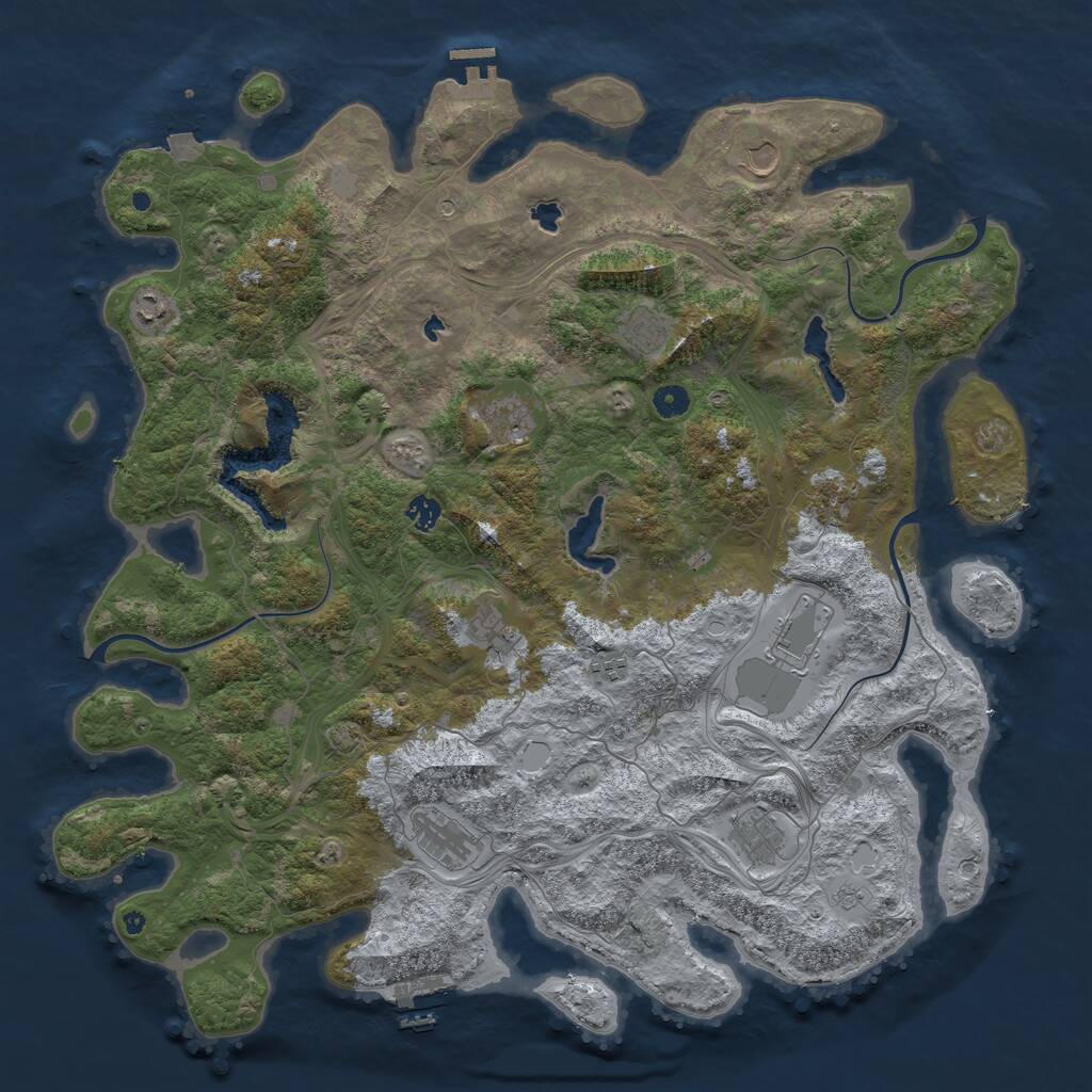 Rust Map: Procedural Map, Size: 4800, Seed: 1698275183, 17 Monuments