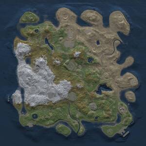 Thumbnail Rust Map: Procedural Map, Size: 4000, Seed: 92641866, 14 Monuments
