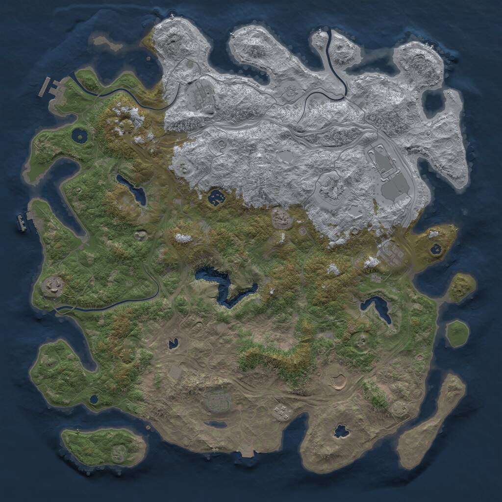 Rust Map: Procedural Map, Size: 4800, Seed: 1906854315, 15 Monuments