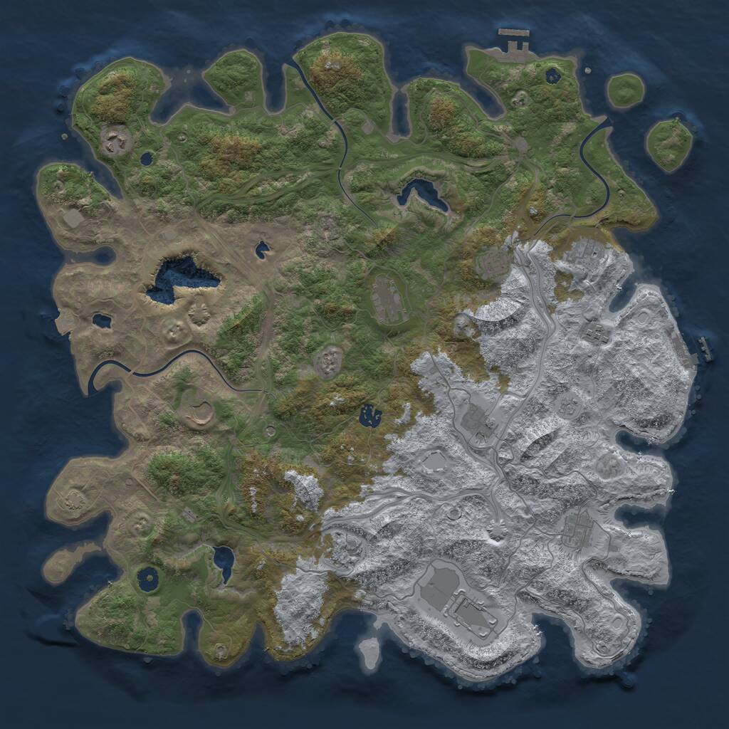 Rust Map: Procedural Map, Size: 4750, Seed: 632113856, 17 Monuments