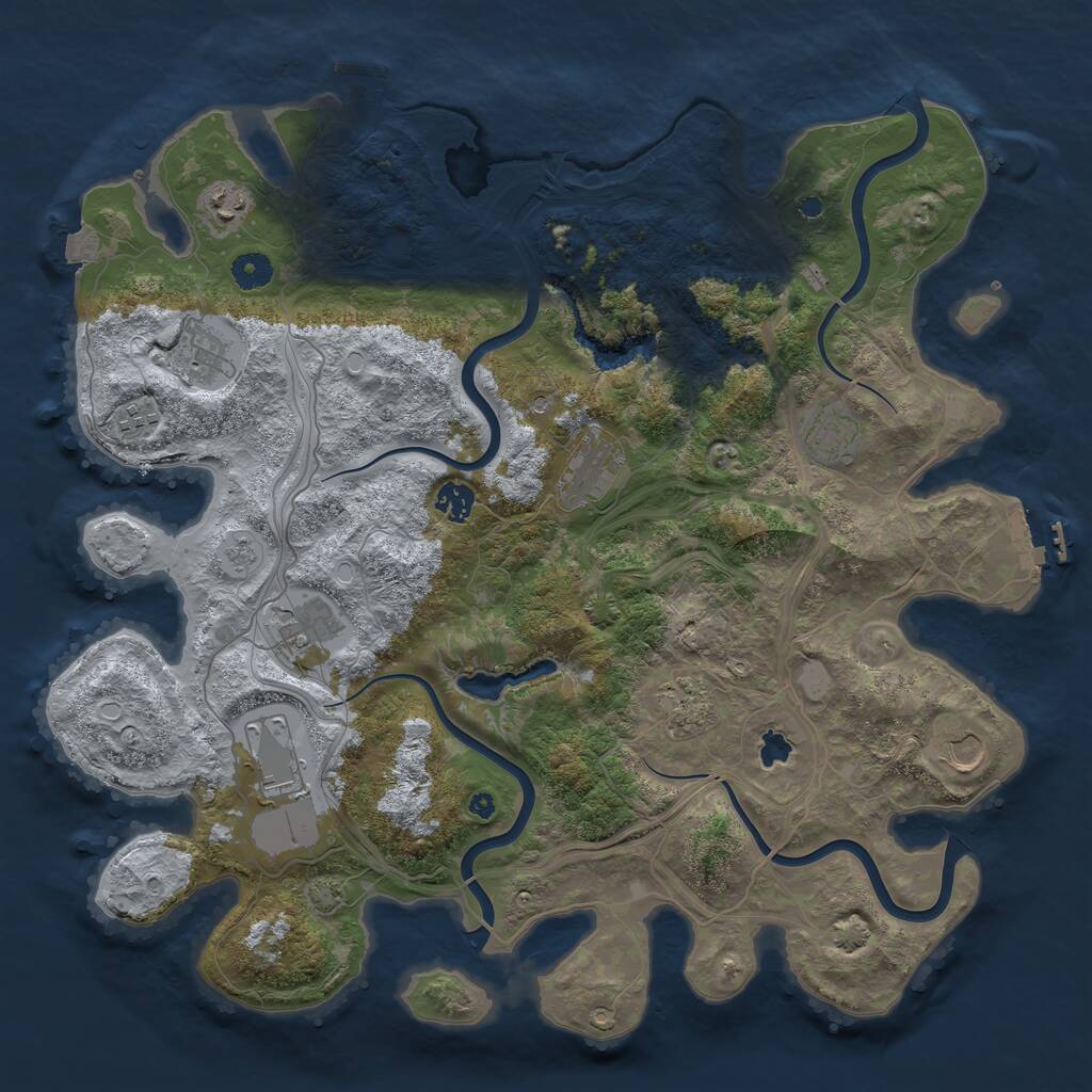 Rust Map: Procedural Map, Size: 4250, Seed: 692689226, 16 Monuments