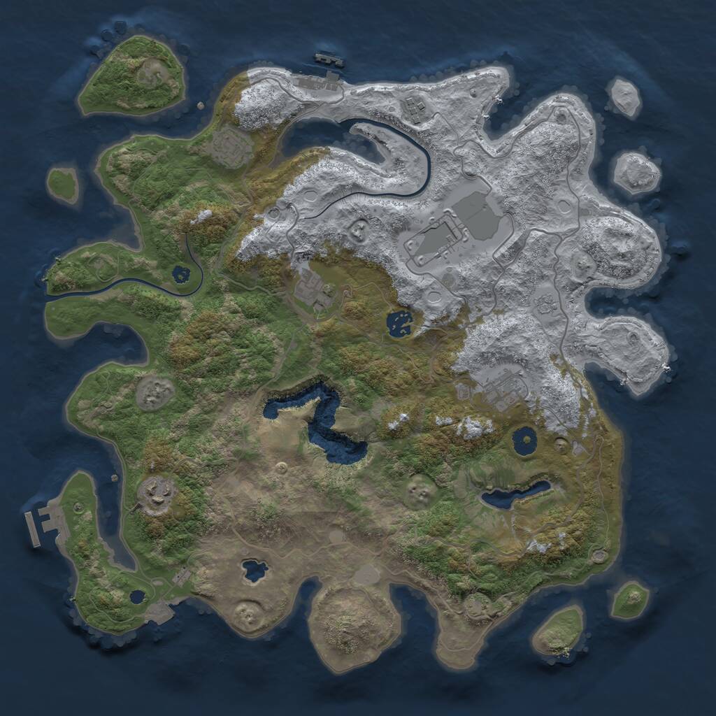 Rust Map: Procedural Map, Size: 4000, Seed: 1808100355, 13 Monuments