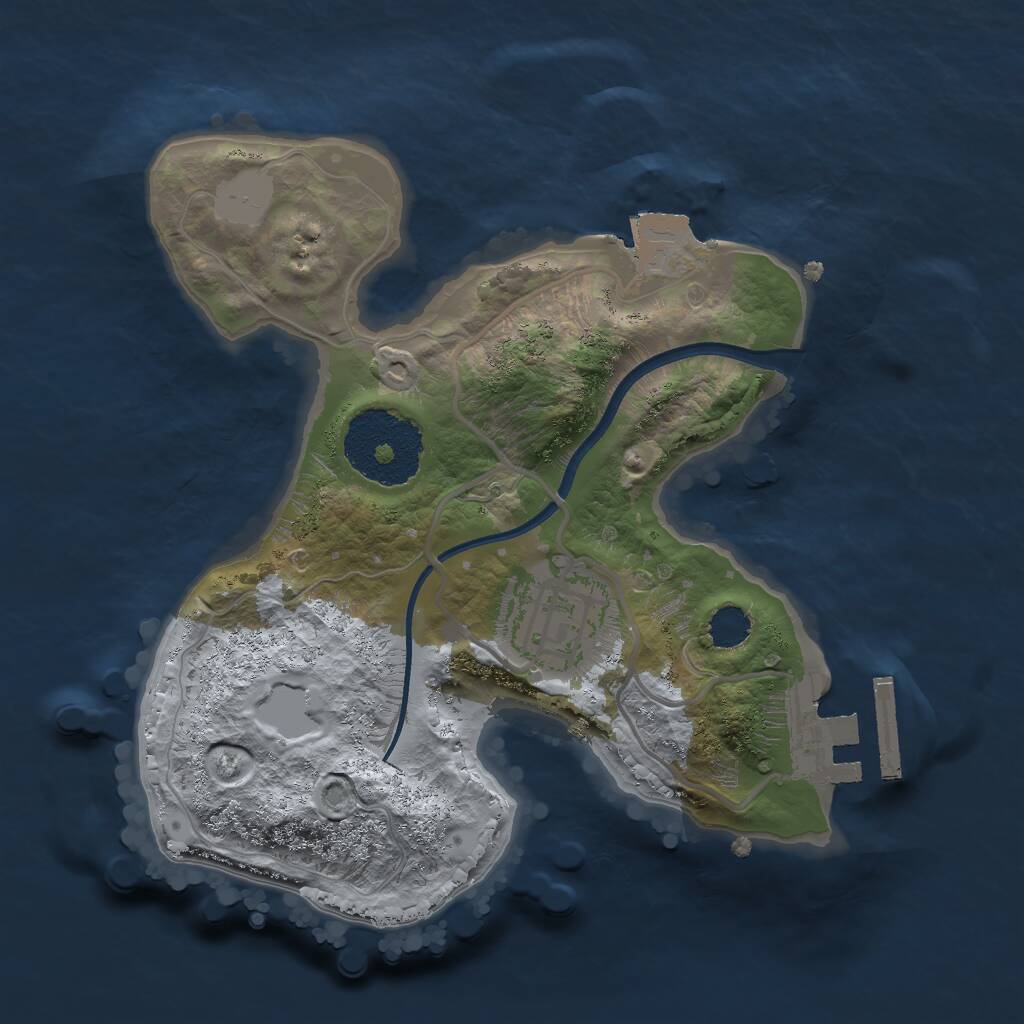 Rust Map: Procedural Map, Size: 2030, Seed: 2147483647, 3 Monuments