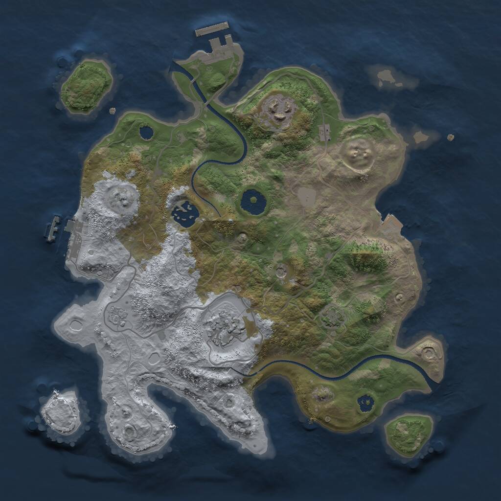 Rust Map: Procedural Map, Size: 3000, Seed: 259318408, 9 Monuments