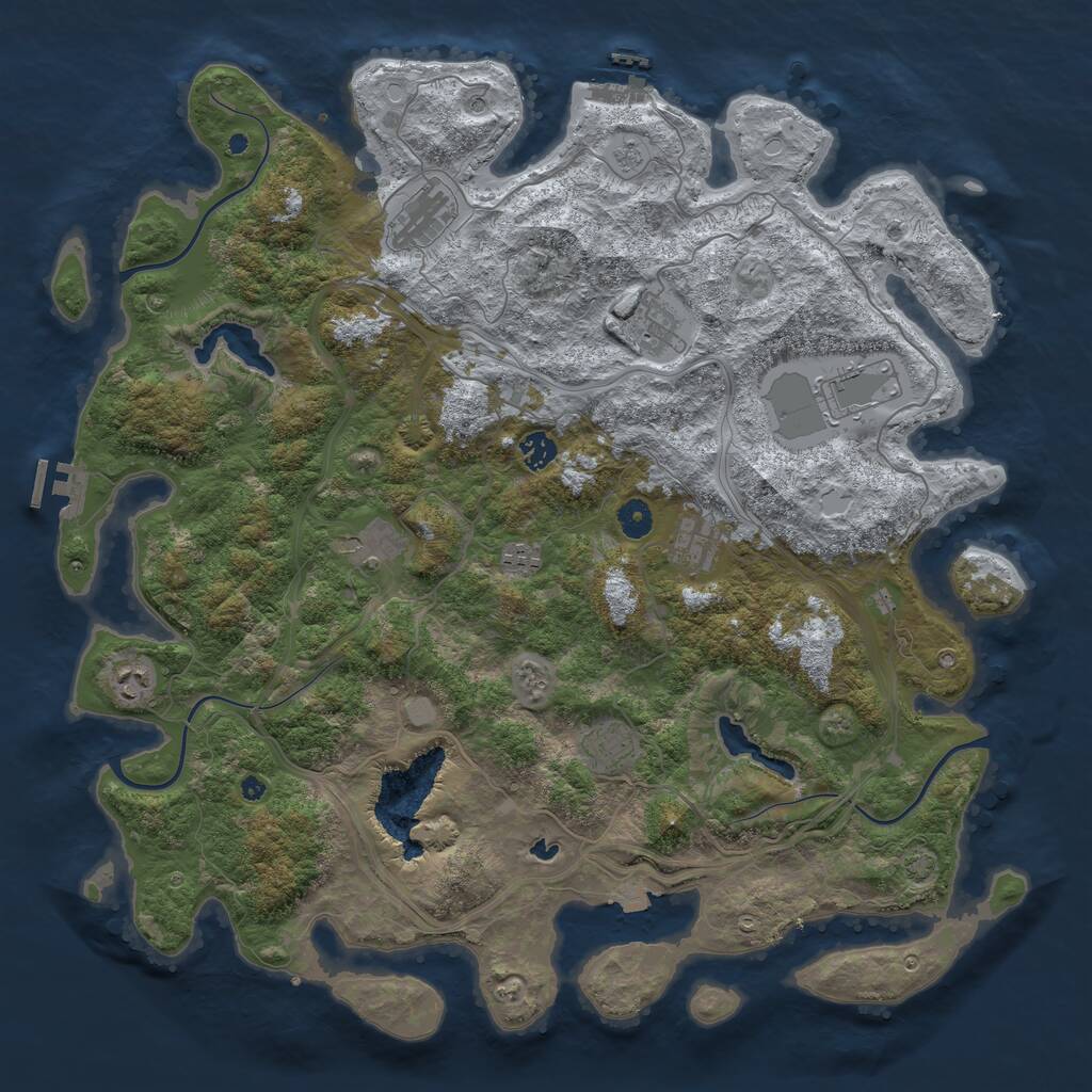 Rust Map: Procedural Map, Size: 4500, Seed: 1379957897, 15 Monuments