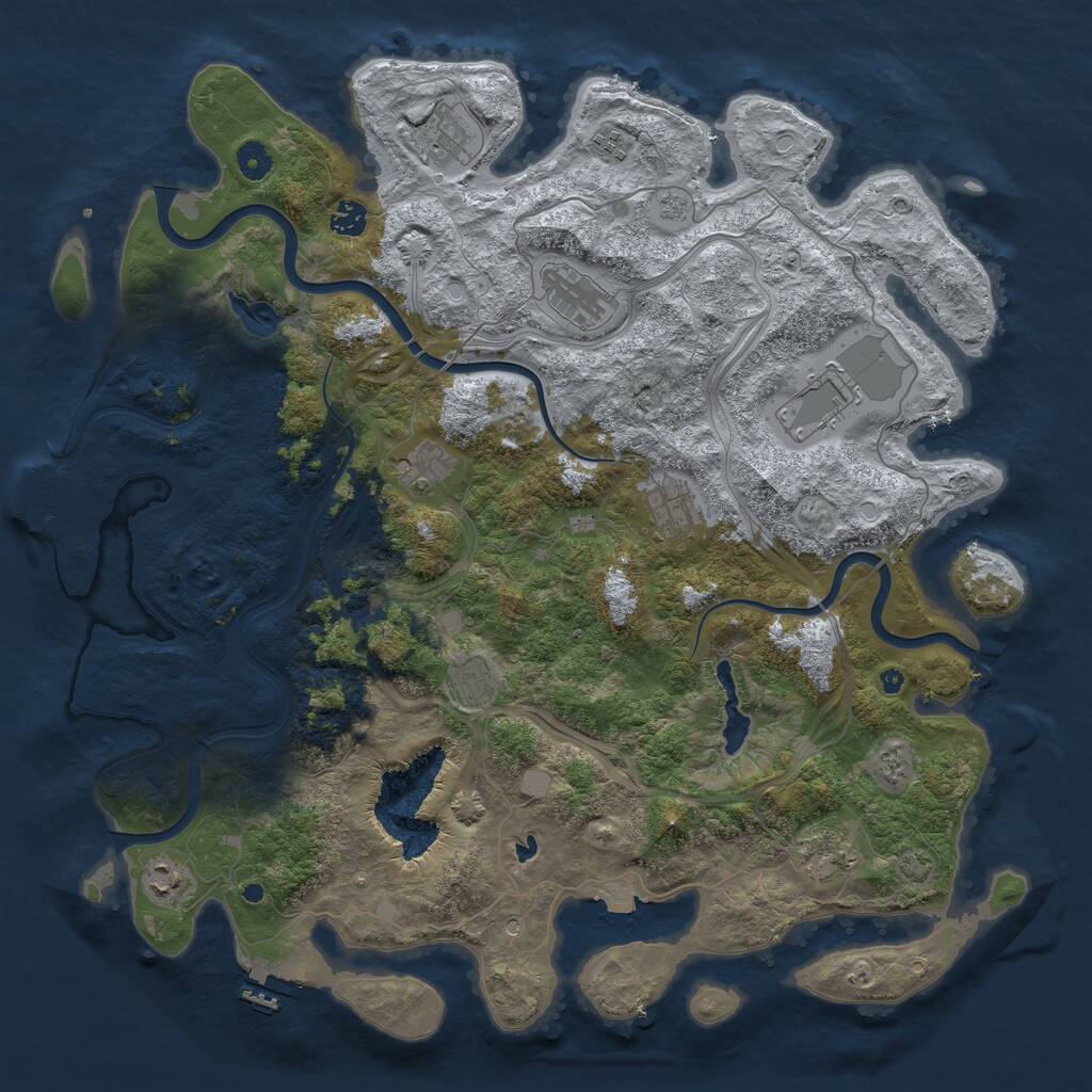 Rust Map: Procedural Map, Size: 4500, Seed: 1379957897, 16 Monuments