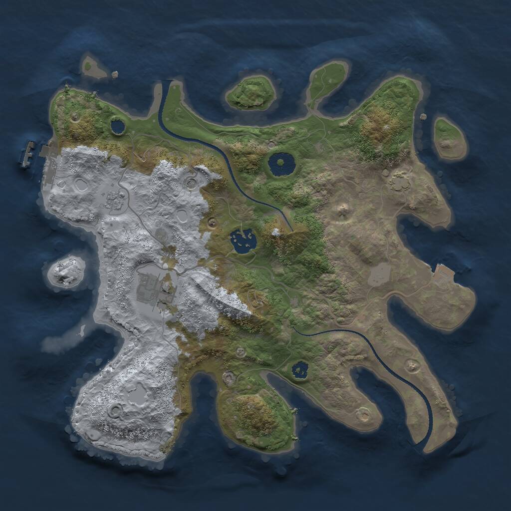 Rust Map: Procedural Map, Size: 3000, Seed: 315234127, 7 Monuments
