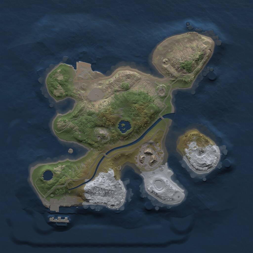 Rust Map: Procedural Map, Size: 2000, Seed: 937951373, 3 Monuments