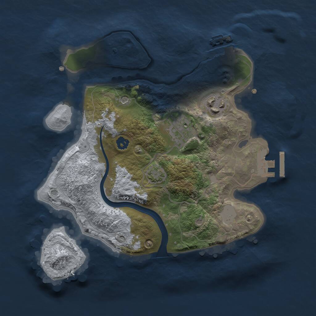 Rust Map: Procedural Map, Size: 2500, Seed: 50050, 7 Monuments