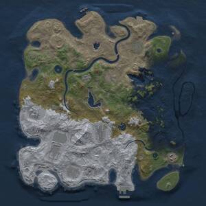 Thumbnail Rust Map: Procedural Map, Size: 4000, Seed: 1670208664, 17 Monuments