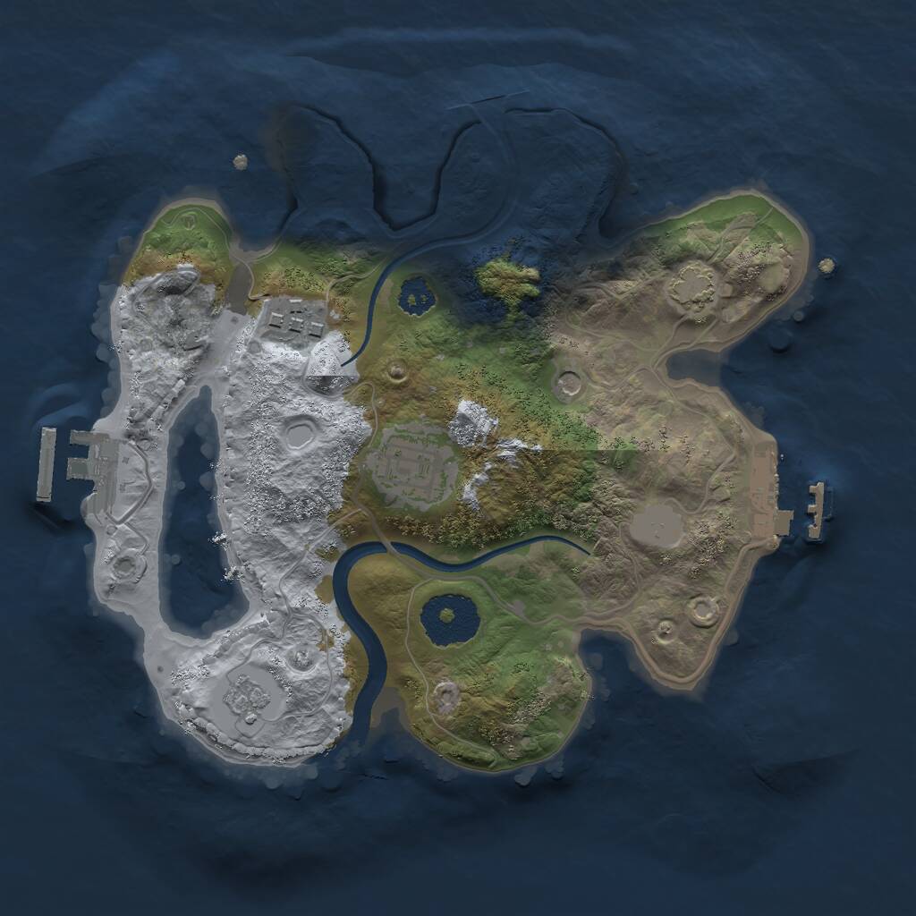 Rust Map: Procedural Map, Size: 2500, Seed: 821322274, 8 Monuments
