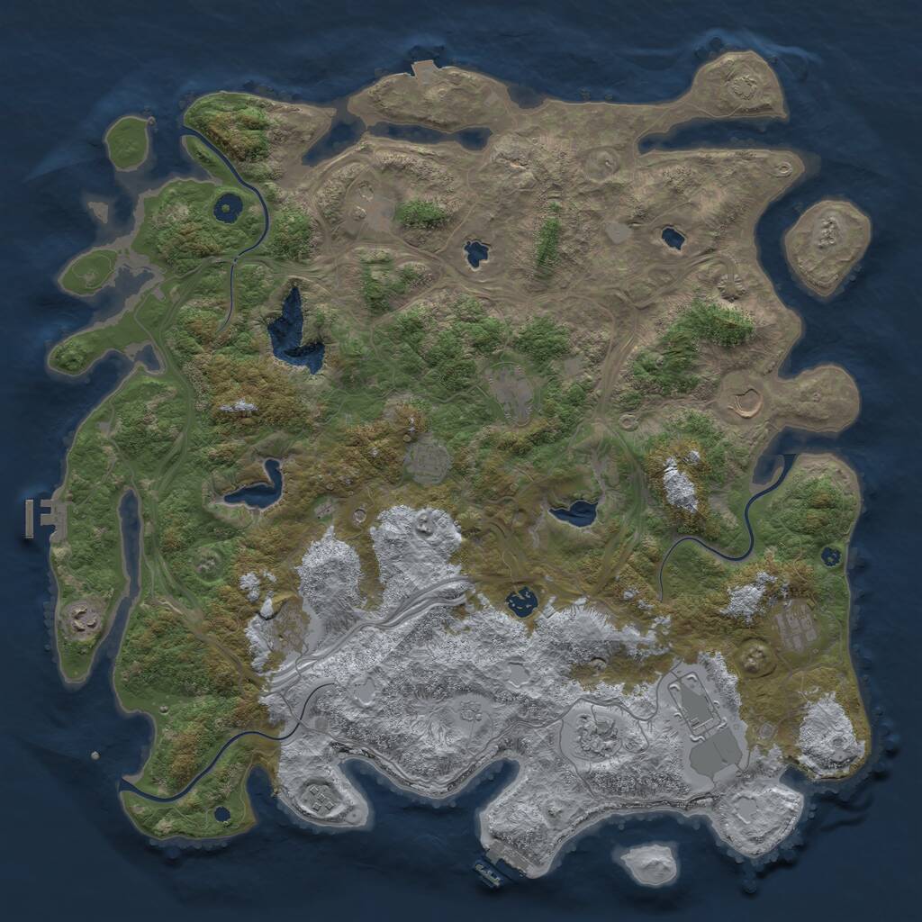 Rust Map: Procedural Map, Size: 4800, Seed: 335318358, 17 Monuments