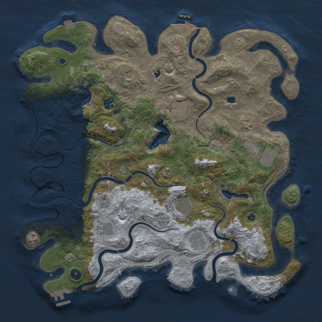 Rust Map: Procedural Map, Size: 4500, Seed: 78349, 16 Monuments