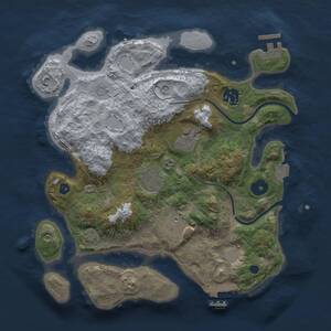 Thumbnail Rust Map: Procedural Map, Size: 3000, Seed: 710387362, 10 Monuments