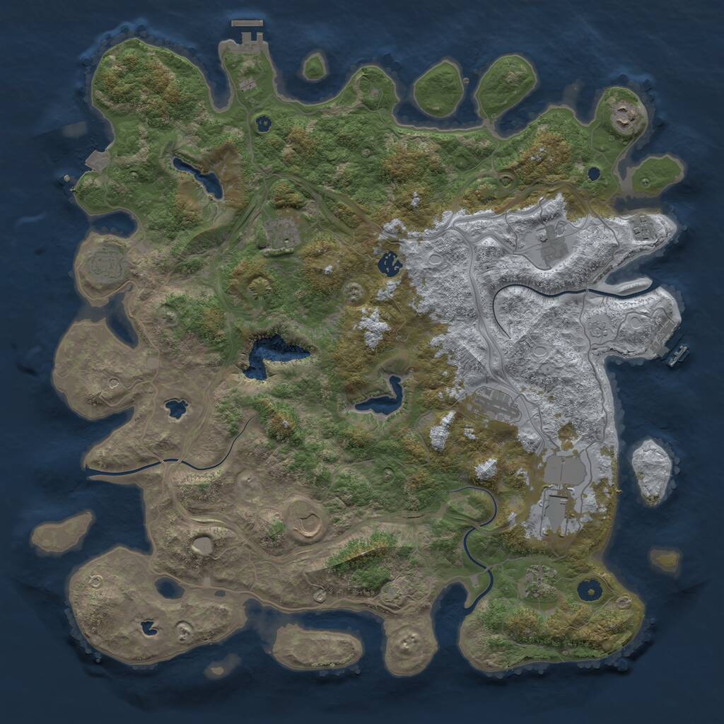 Rust Map: Procedural Map, Size: 4625, Seed: 1337, 16 Monuments