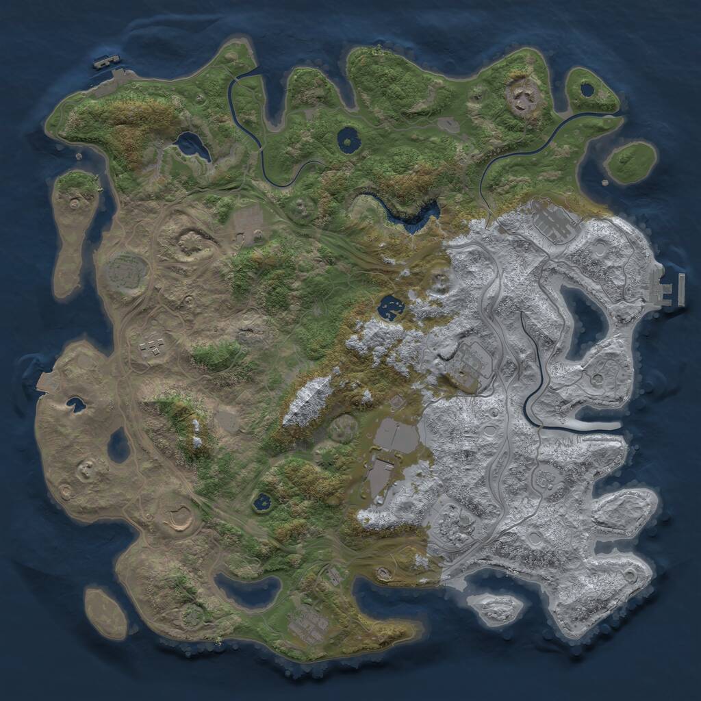 Rust Map: Procedural Map, Size: 4250, Seed: 1778465324, 17 Monuments