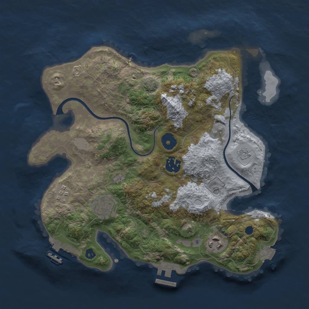 Rust Map: Procedural Map, Size: 2980, Seed: 2001, 10 Monuments