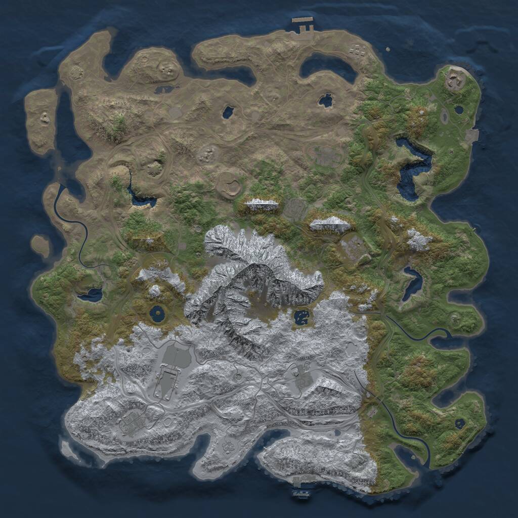 Rust Map: Procedural Map, Size: 5000, Seed: 800000000, 17 Monuments