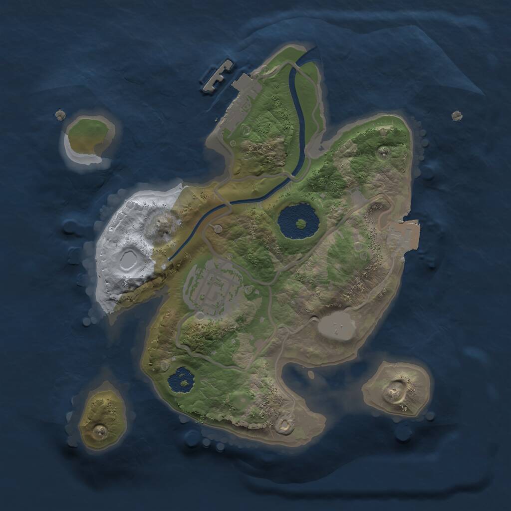 Rust Map: Procedural Map, Size: 2000, Seed: 962410453, 3 Monuments