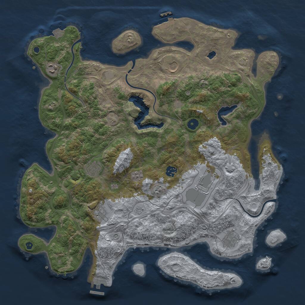 Rust Map: Procedural Map, Size: 4255, Seed: 601156182, 14 Monuments
