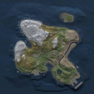 Thumbnail Rust Map: Procedural Map, Size: 2000, Seed: 1705210614, 5 Monuments