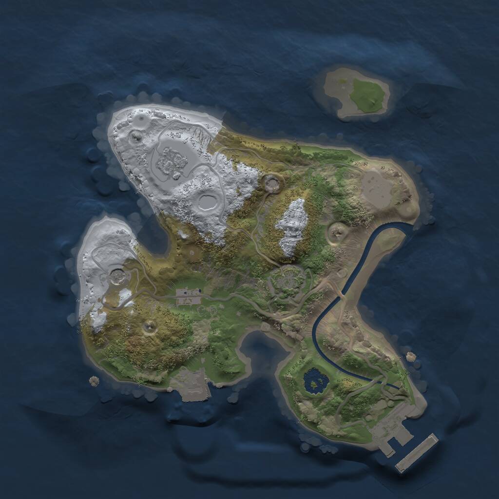 Rust Map: Procedural Map, Size: 2000, Seed: 1705210614, 5 Monuments