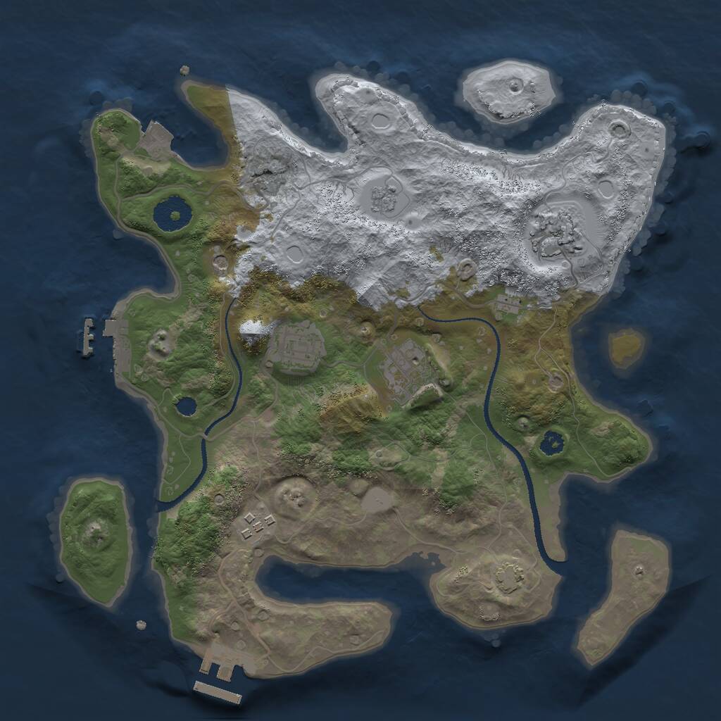 Rust Map: Procedural Map, Size: 3000, Seed: 575842235, 10 Monuments