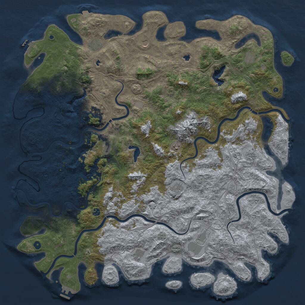 Rust Map: Procedural Map, Size: 6000, Seed: 18132, 17 Monuments
