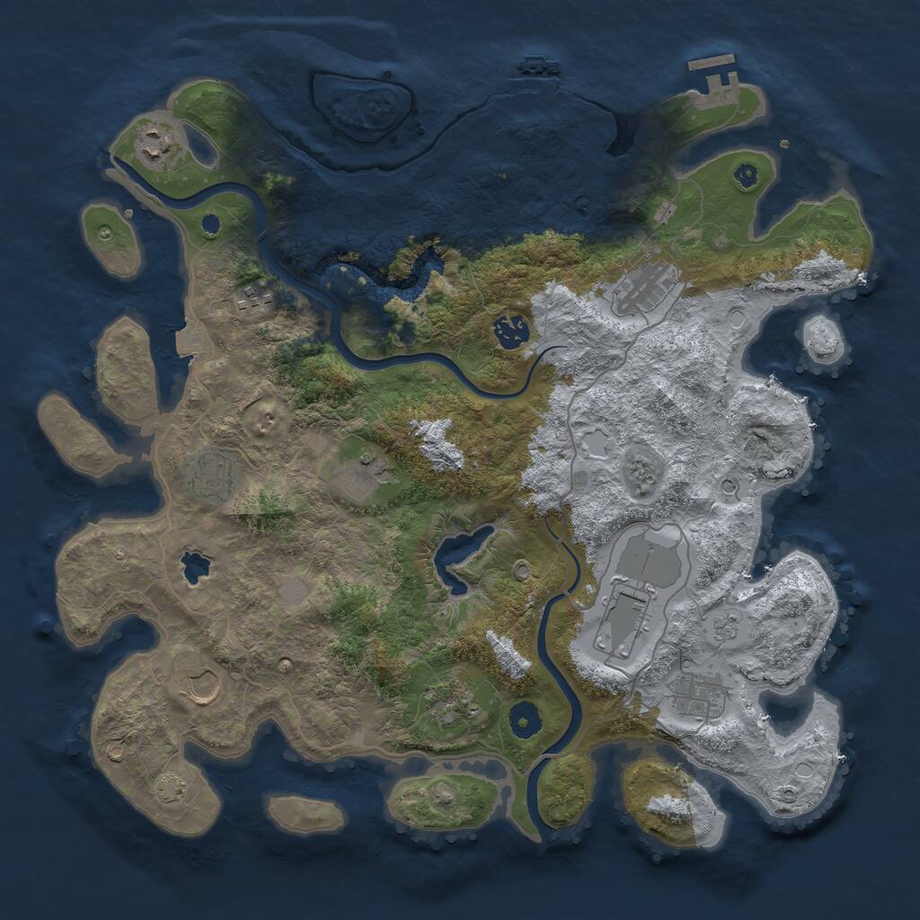 Rust Map: Procedural Map, Size: 4000, Seed: 12362, 16 Monuments
