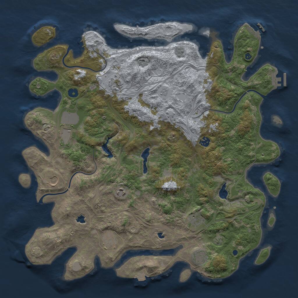 Rust Map: Procedural Map, Size: 4500, Seed: 1008189312, 15 Monuments