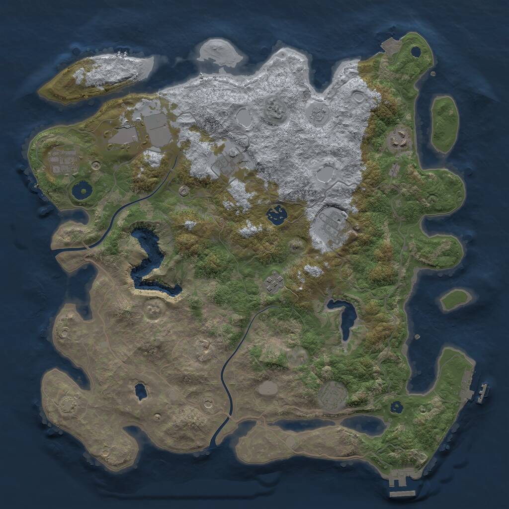 Rust Map: Procedural Map, Size: 4000, Seed: 1568254095, 14 Monuments
