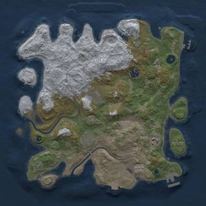 Thumbnail Rust Map: Procedural Map, Size: 3500, Seed: 273874818, 11 Monuments