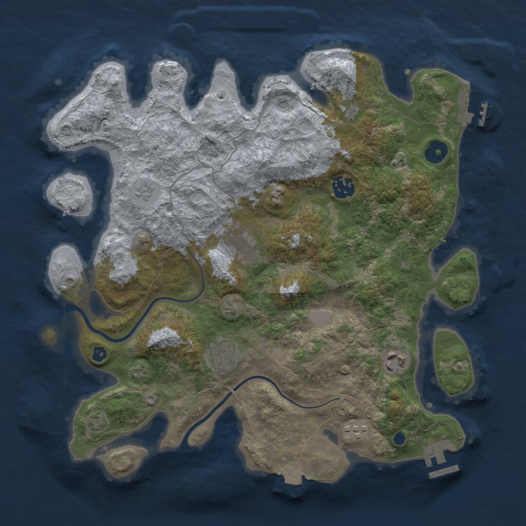 Rust Map: Procedural Map, Size: 3500, Seed: 273874818, 11 Monuments