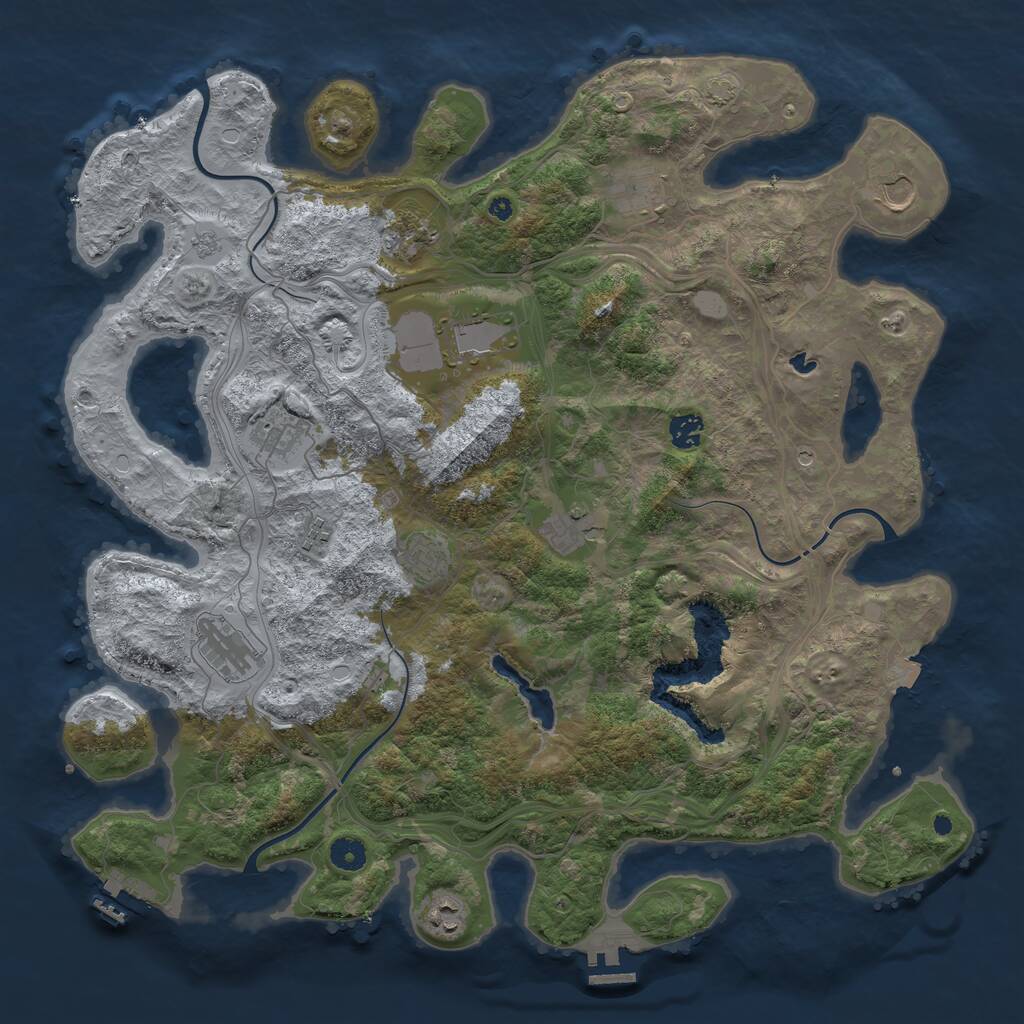 Rust Map: Procedural Map, Size: 4400, Seed: 874224517, 17 Monuments