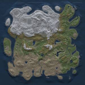 Thumbnail Rust Map: Procedural Map, Size: 4500, Seed: 1237714393, 16 Monuments