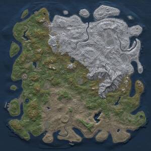 Thumbnail Rust Map: Procedural Map, Size: 5500, Seed: 726028550, 17 Monuments