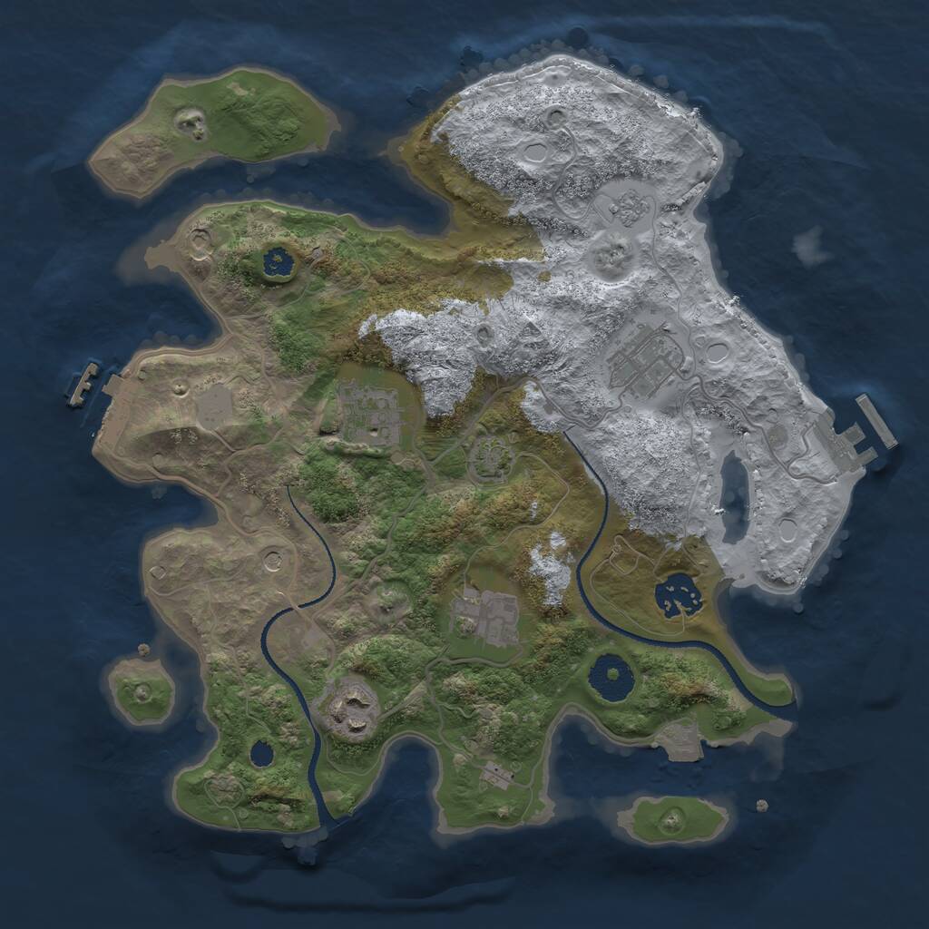 Rust Map: Procedural Map, Size: 3100, Seed: 13487596, 11 Monuments
